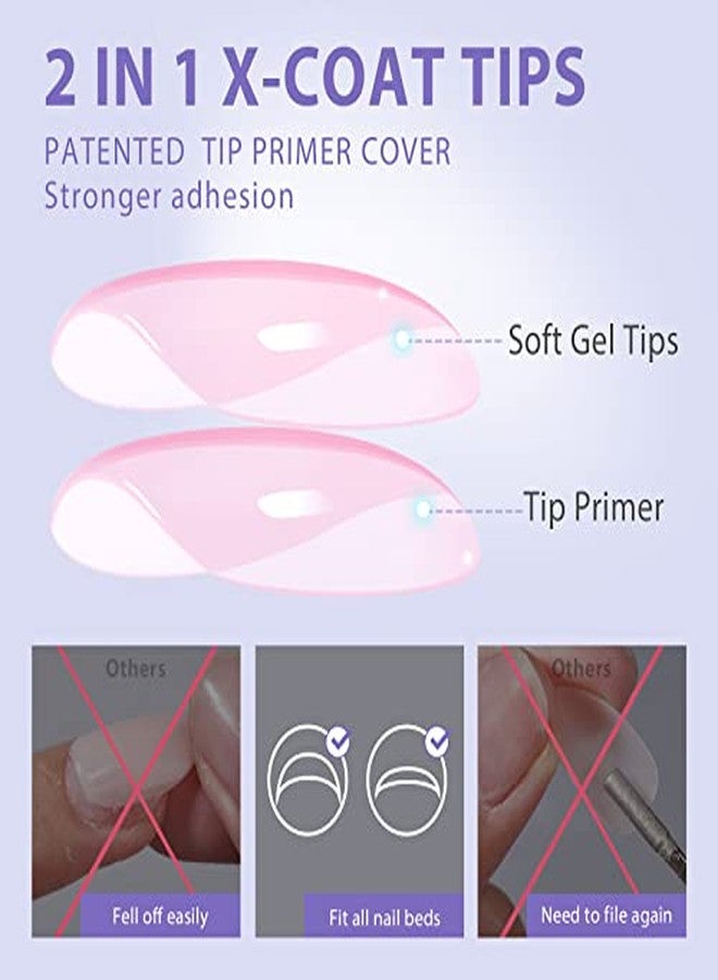 BTArtbox XCOATTIPS Natural Nail Tips - Extra Short Square Press On Nails Pink, Long Lasting Soft Gel Nails False Nail, Soak Off Acrylic Fake Nails Extensions for Nail Art DIY Women - Image 3